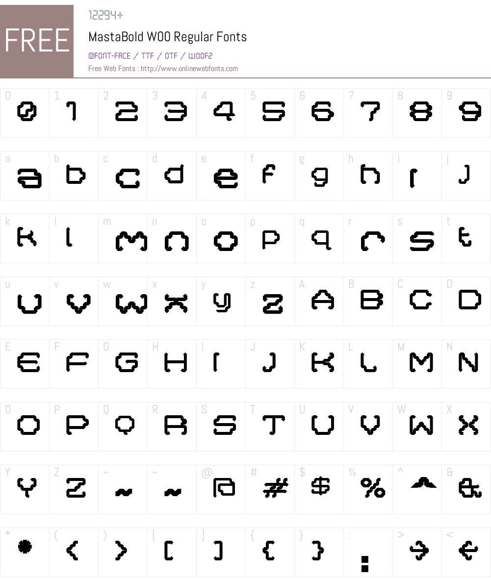 MastaBold Font Screenshots