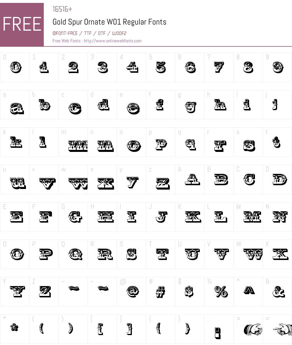 GoldSpurOrnateW01-Regular Font Screenshots