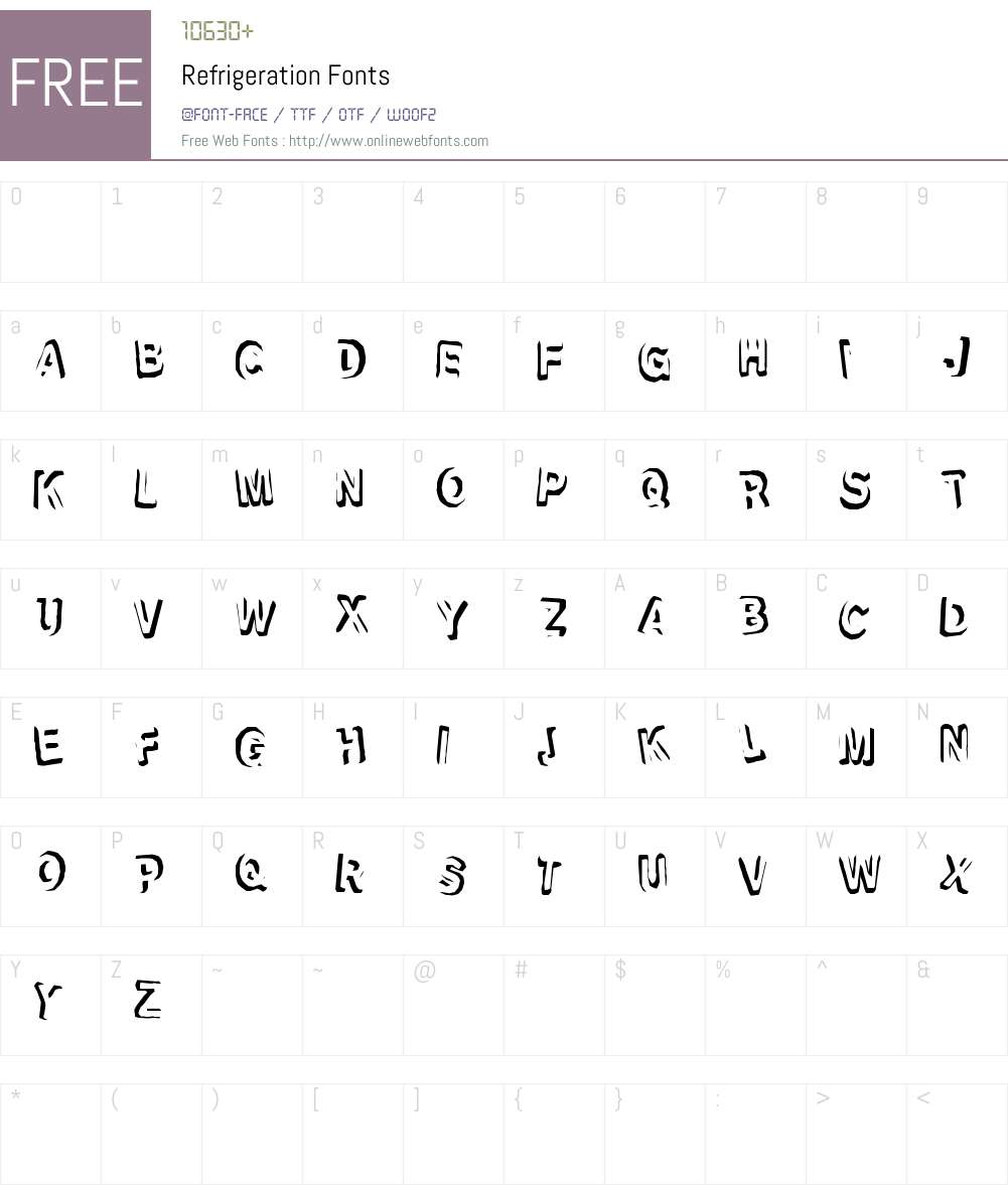 Refrigeration Font Screenshots