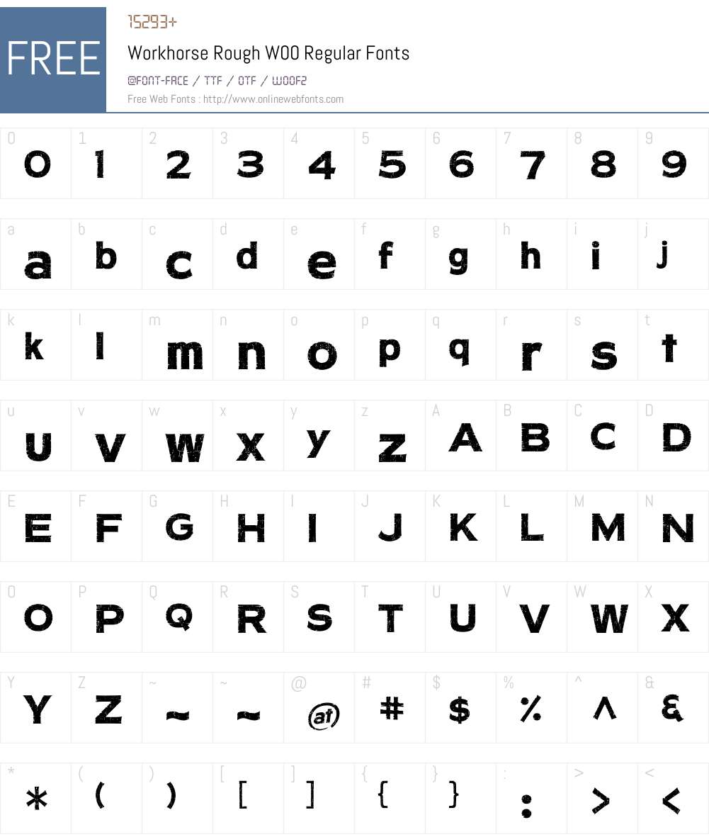 WorkhorseRoughW00-Regular Font Screenshots