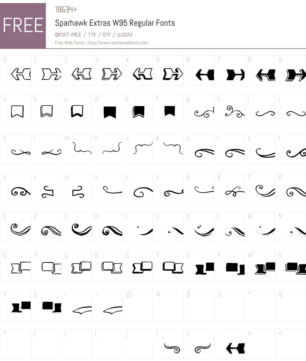 SparhawkExtrasW95-Regular Font Screenshots