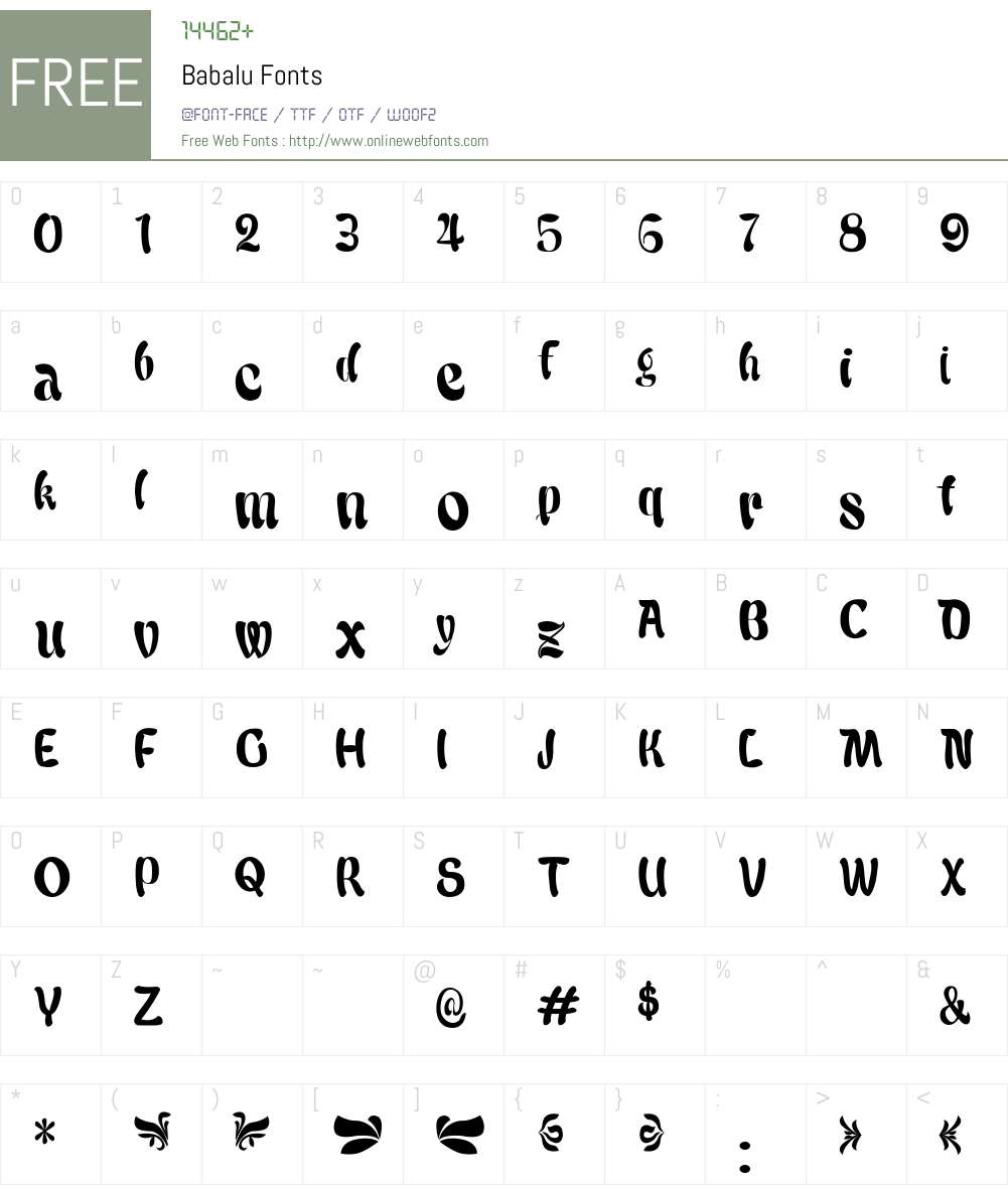 Babalu Font Screenshots