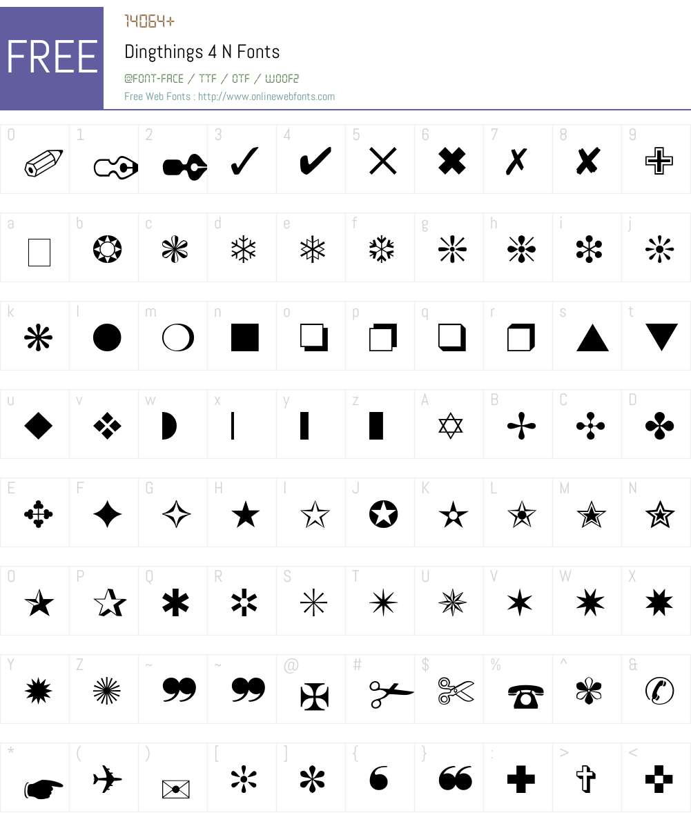 Dingthings 4 Font Screenshots
