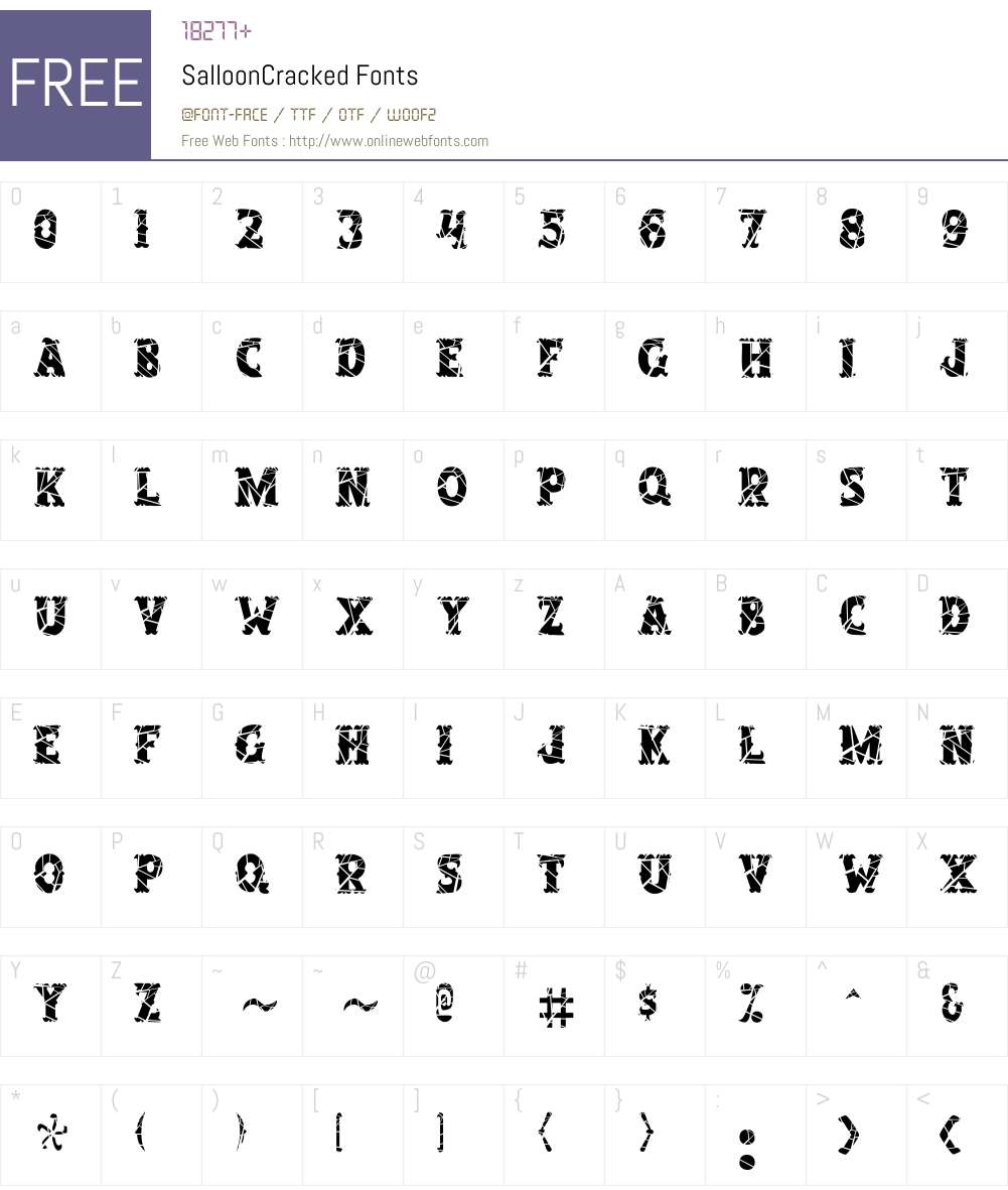 SalloonCracked Font Screenshots