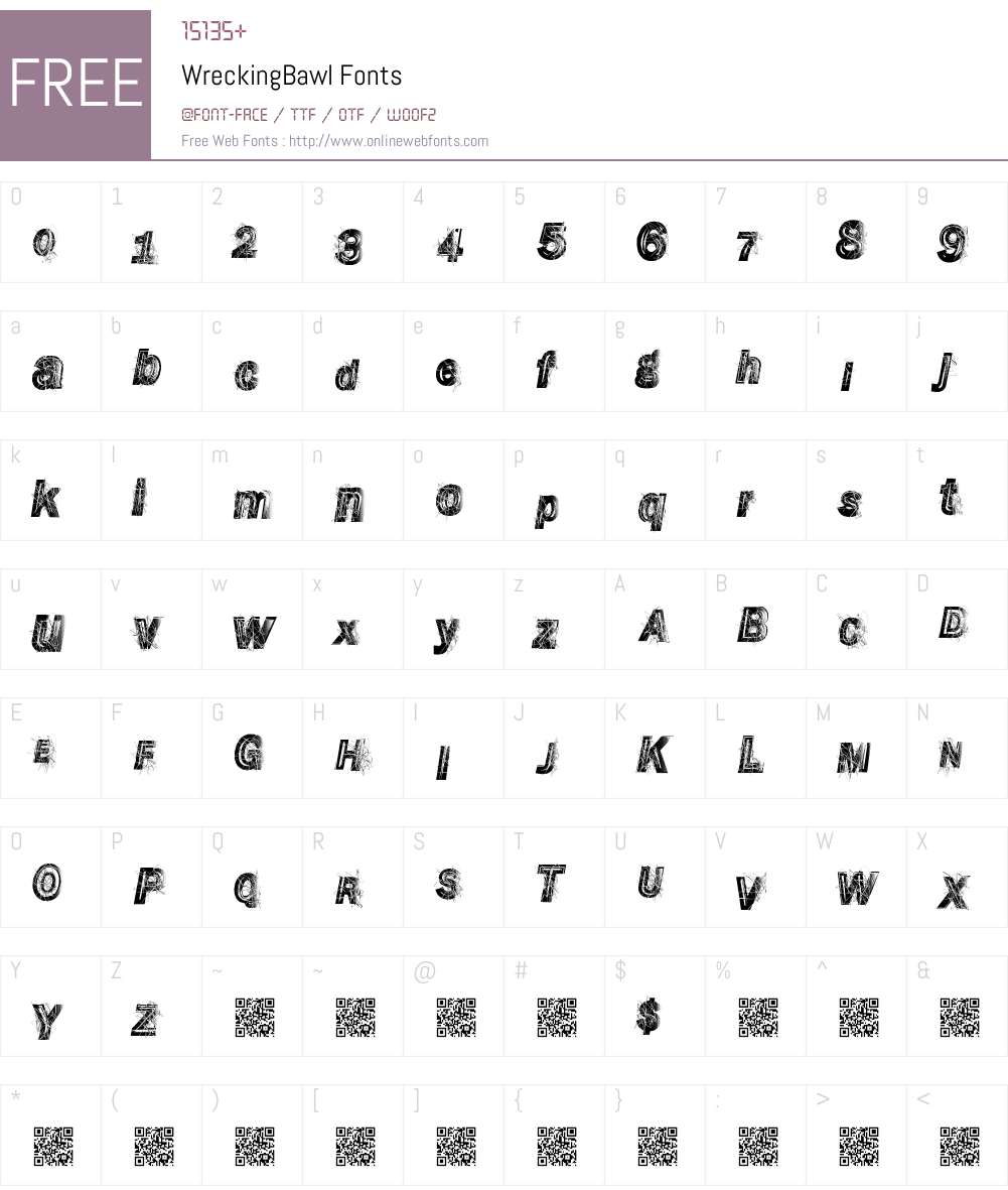 WreckingBawl Font Screenshots