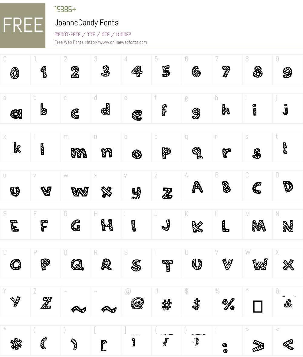 JoanneCandy Font Screenshots