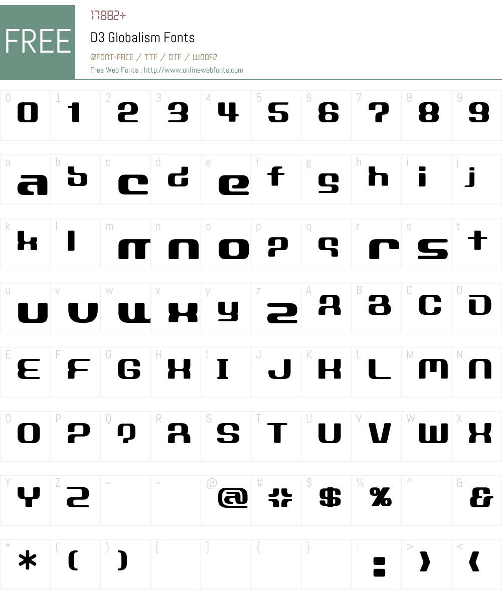 D3 Globalism Font Screenshots