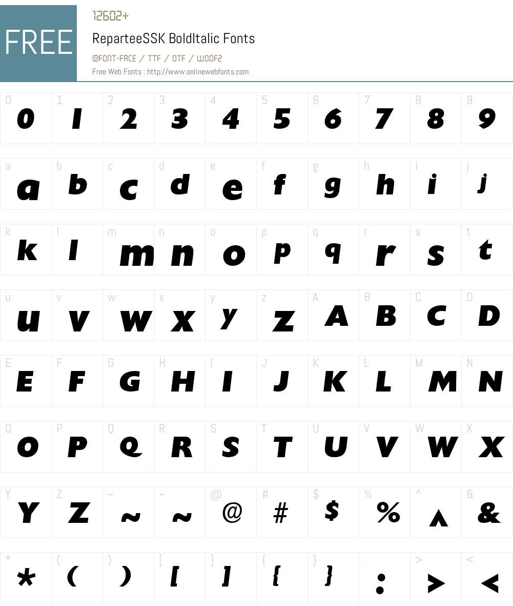 ReparteeSSK Font Screenshots