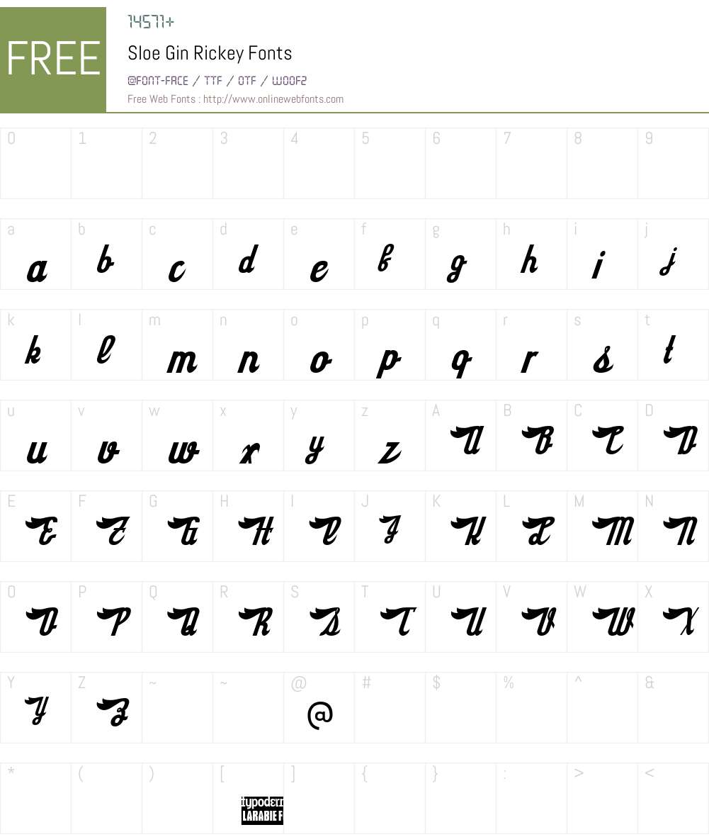 Sloe Gin Rickey Font Screenshots