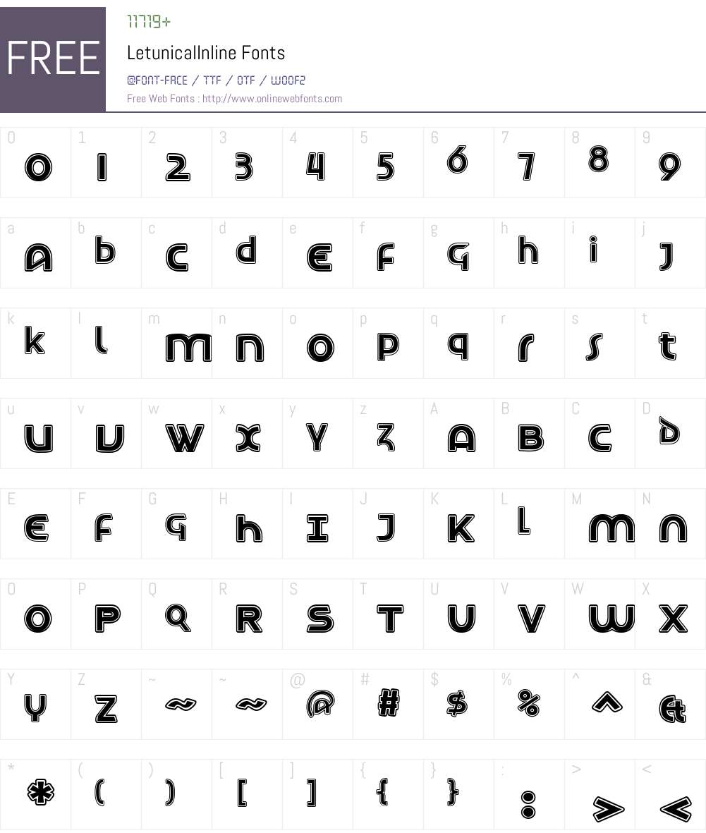 LetunicalInline Font Screenshots