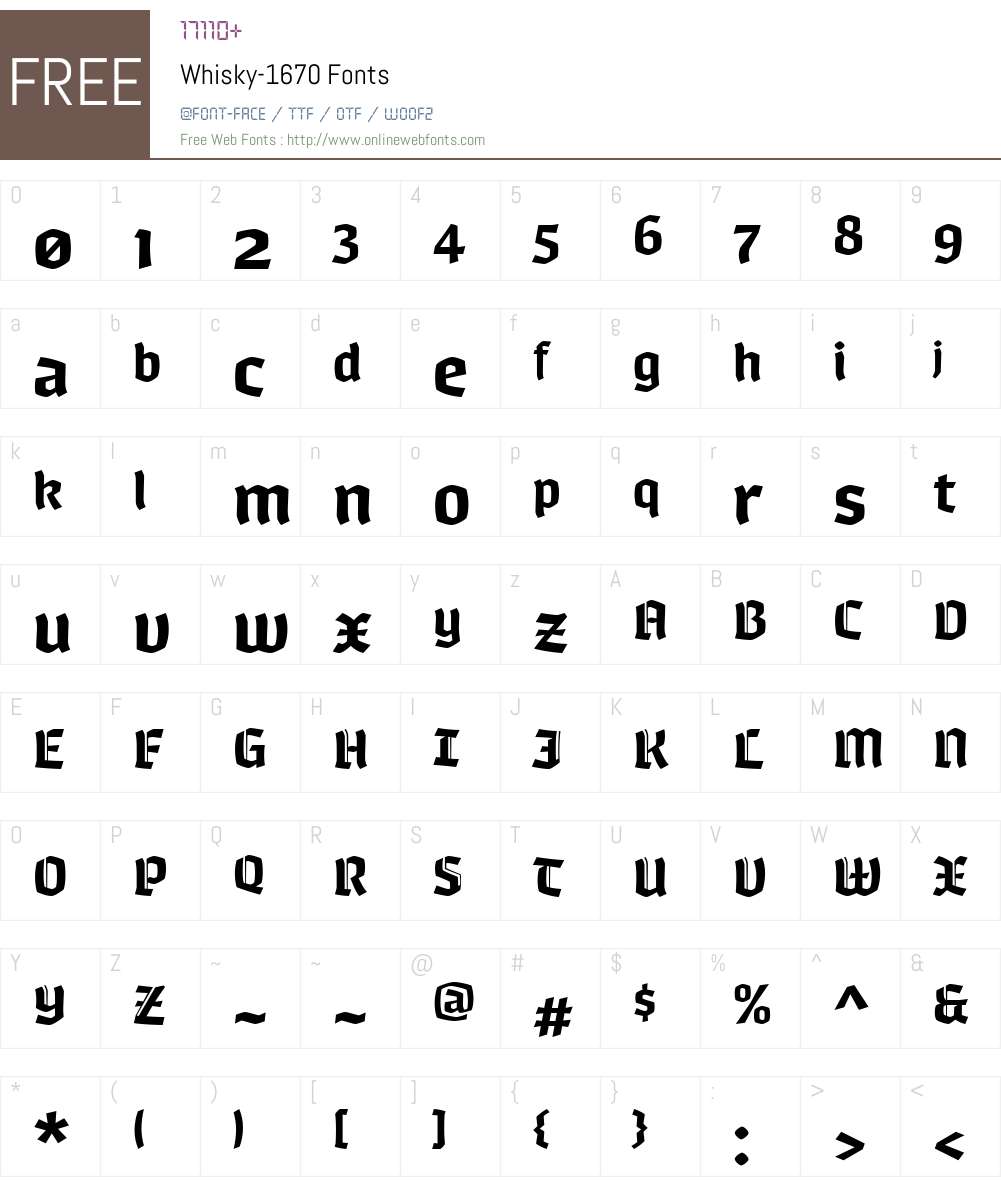 Whisky-1670 Font Screenshots