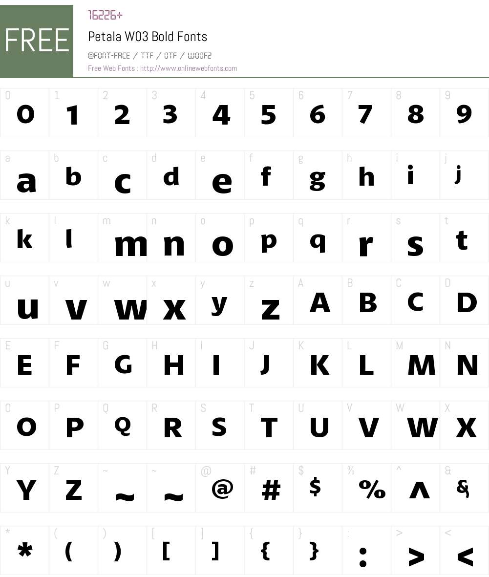 Petala Pro Font Screenshots