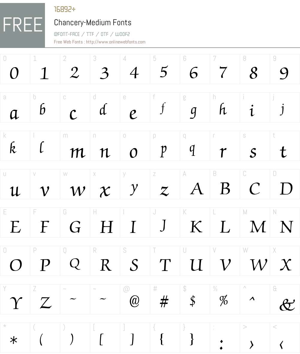 Chancery-Medium Font Screenshots