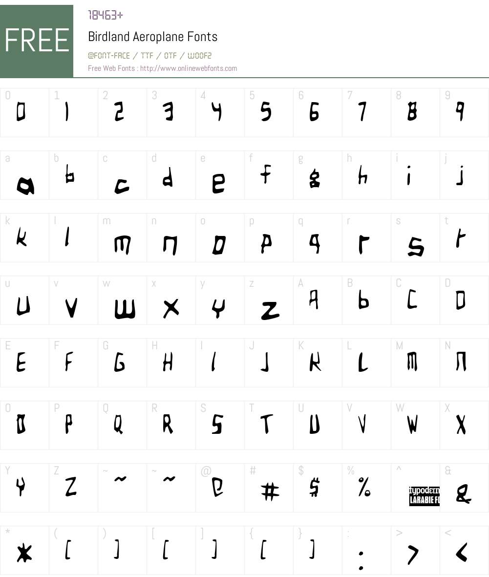 Birdland Aeroplane Font Screenshots