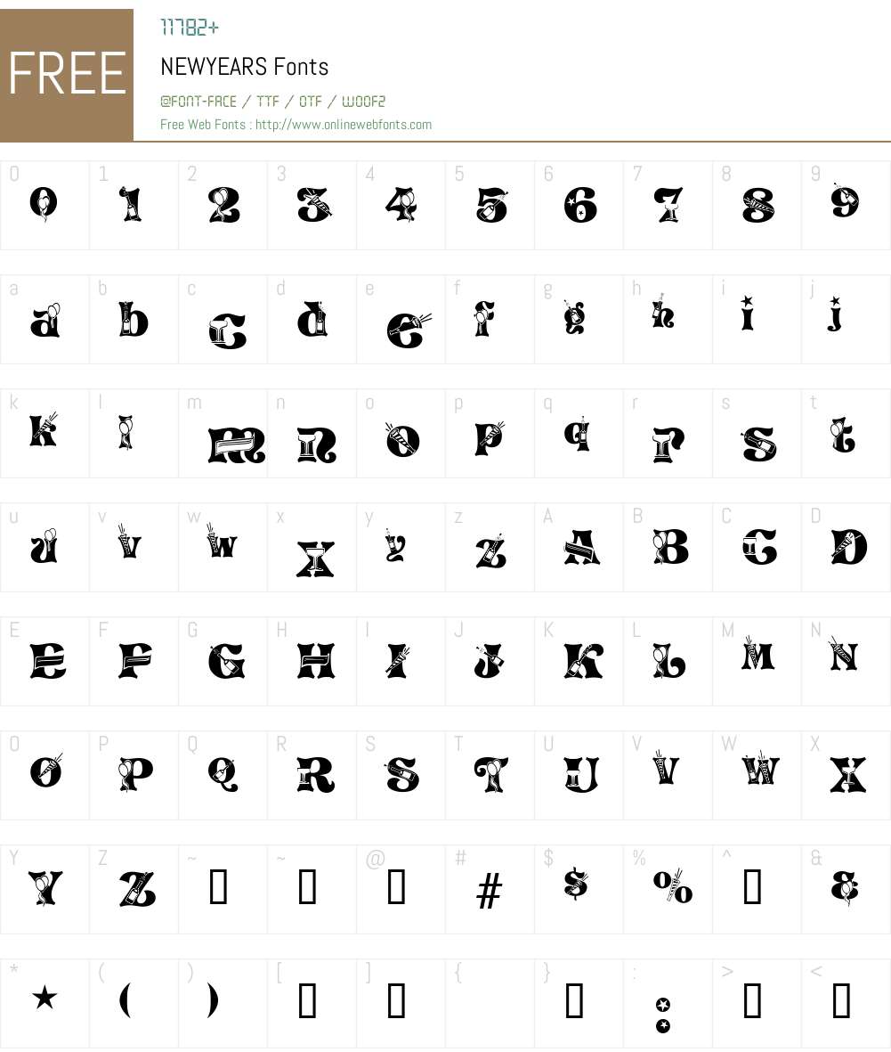 NEWYEARS Font Screenshots
