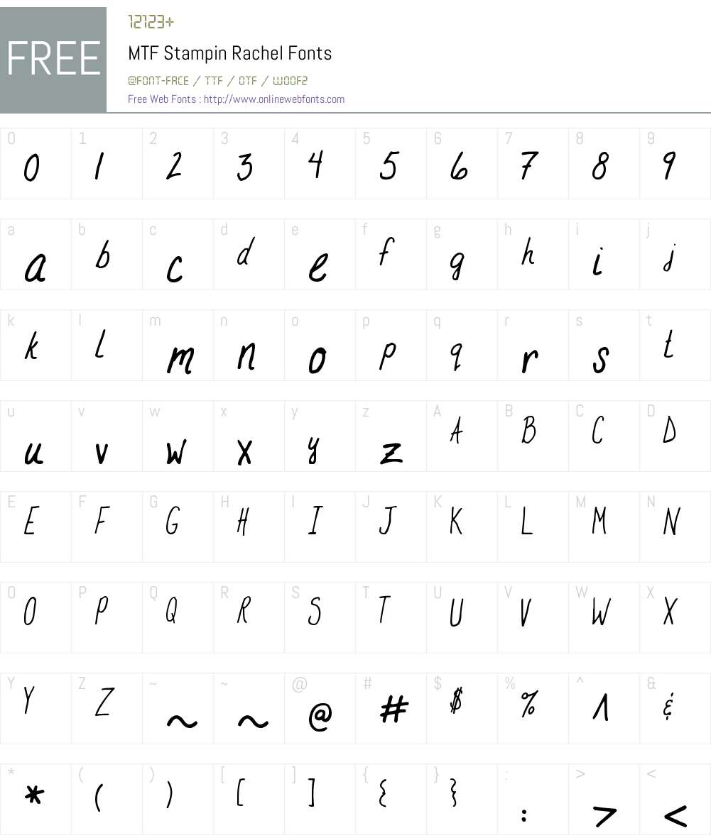 MTF Stampin Rachel Font Screenshots