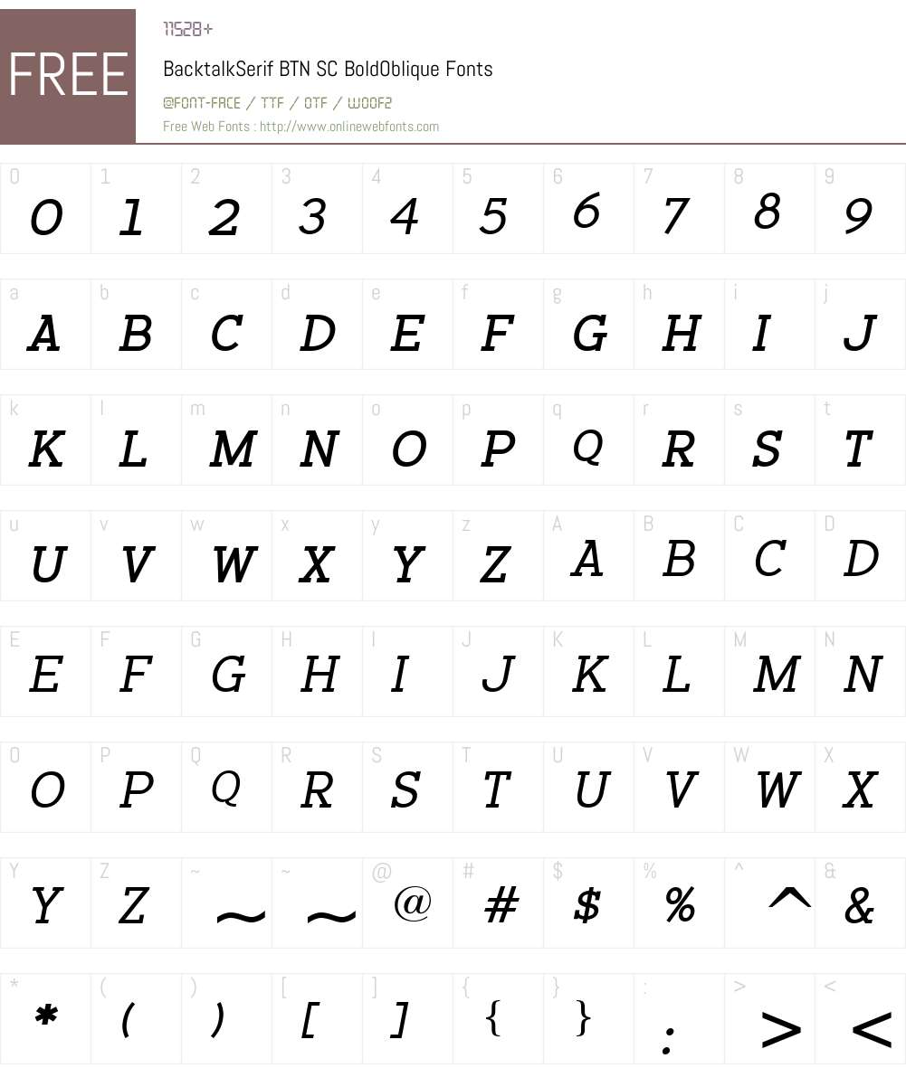 BacktalkSerif BTN SC Font Screenshots