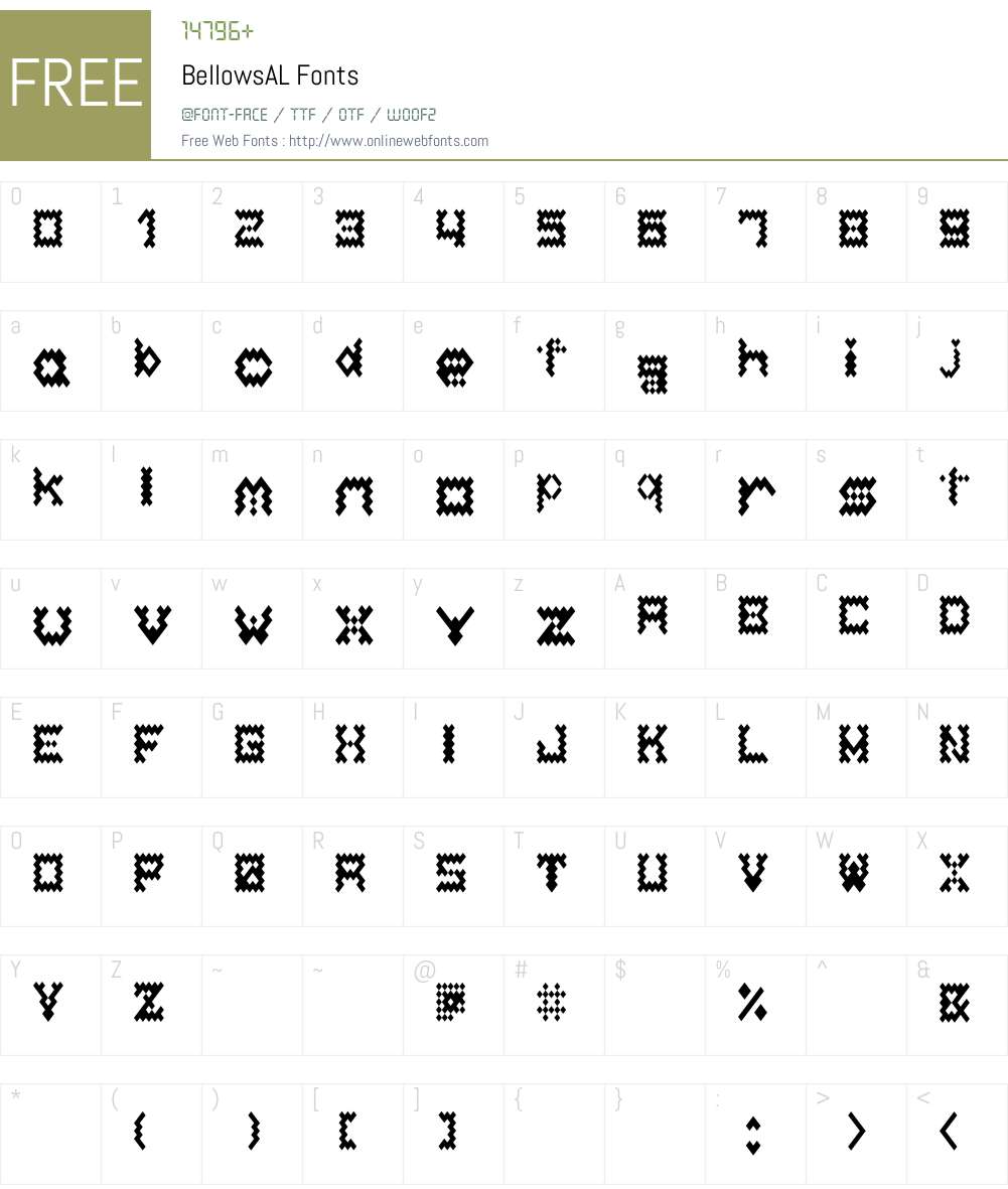 Bellows Font Screenshots