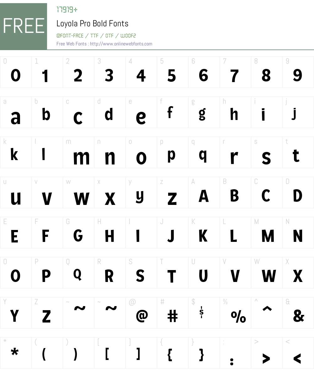 Loyola Pro Bold Font Screenshots