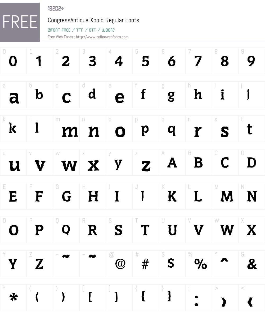CongressAntique-Xbold Font Screenshots