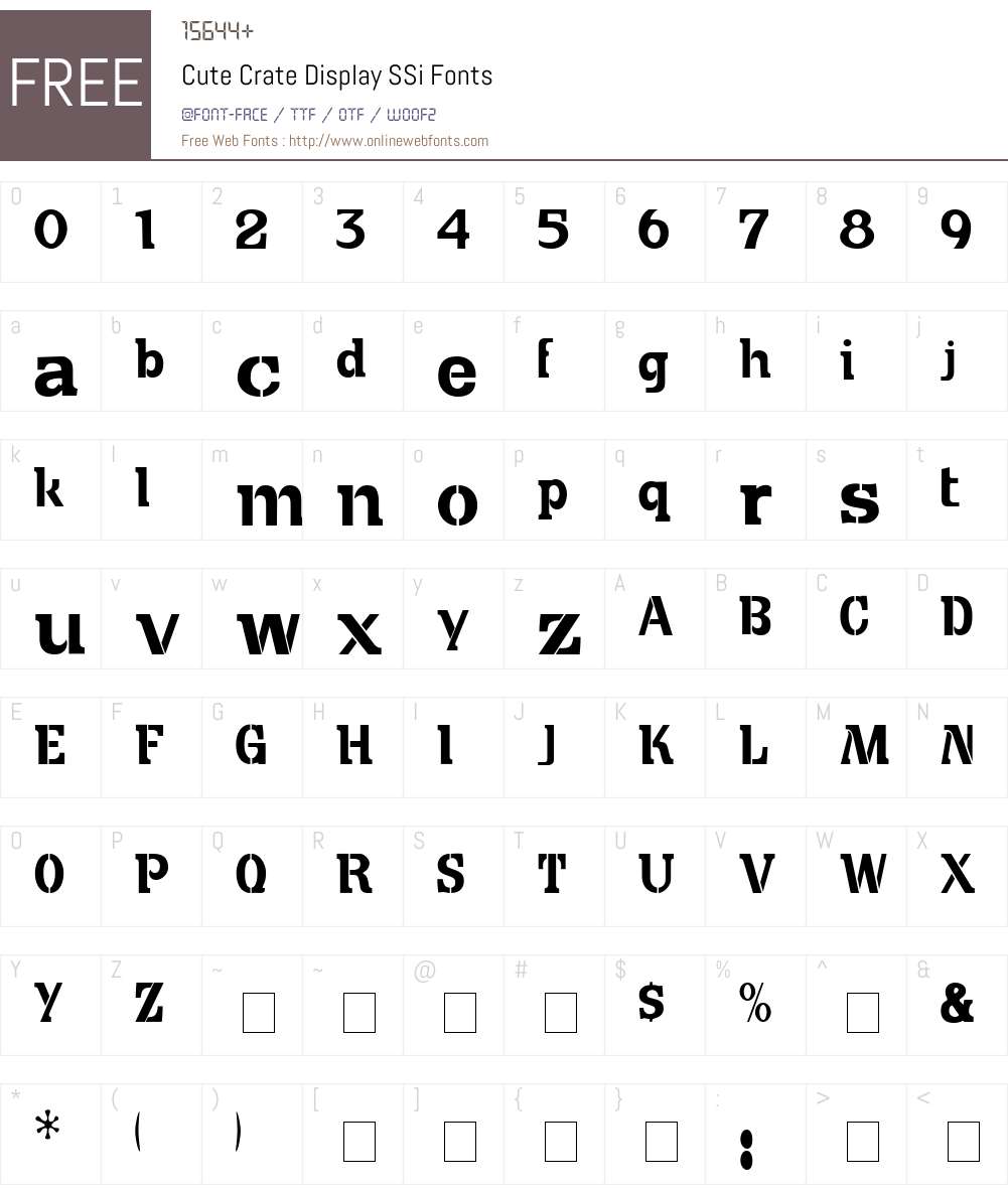 Cute Crate Display SSi Font Screenshots