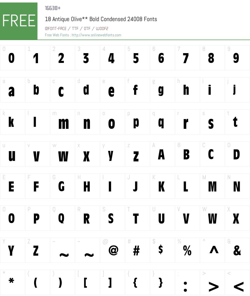 AntiqueOlive Font Screenshots