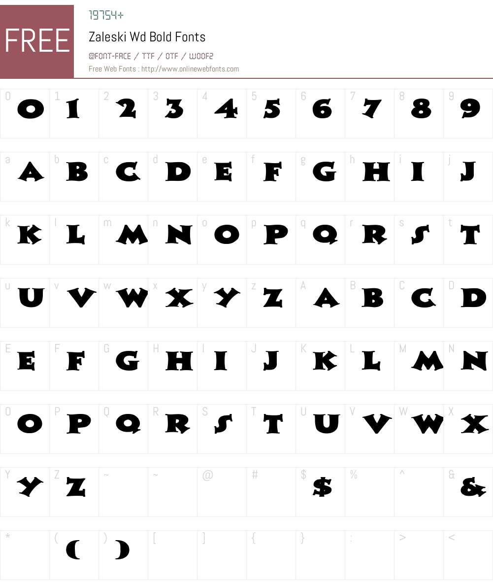 Zaleski Wd bold Font Screenshots