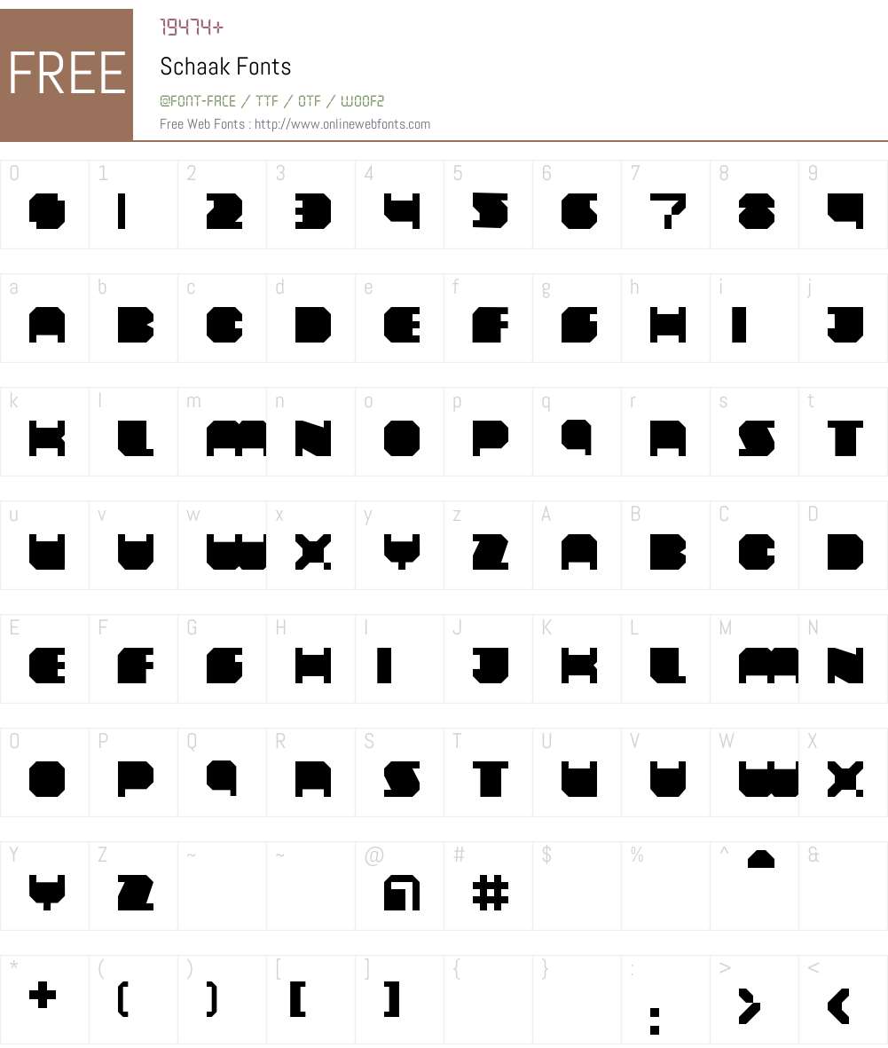Schaak Font Screenshots