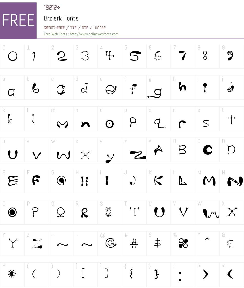 Brzierk Font Screenshots
