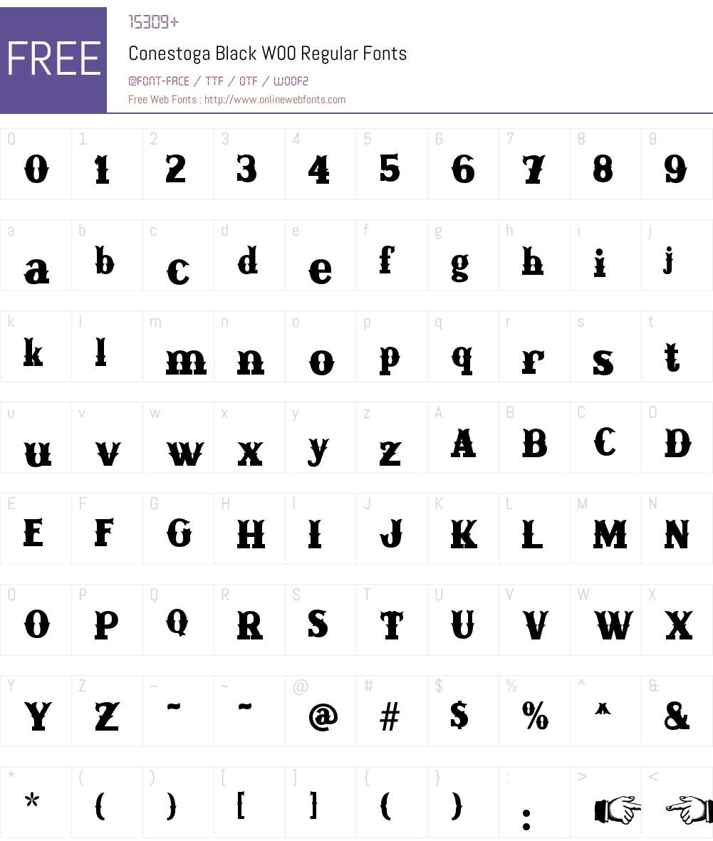 ConestogaBlackW00-Regular Font Screenshots
