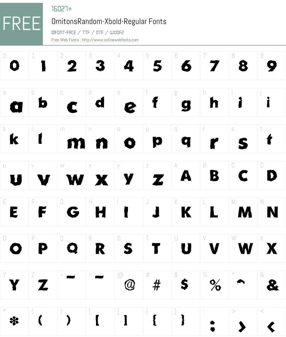 OrnitonsRandom-Xbold Font Screenshots