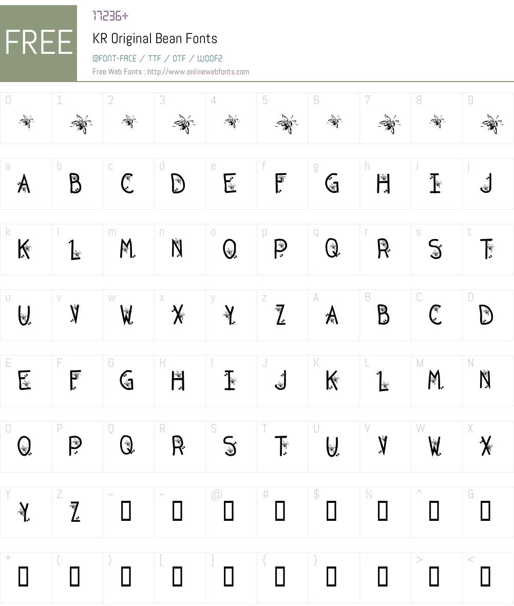 KR Original Bean Font Screenshots