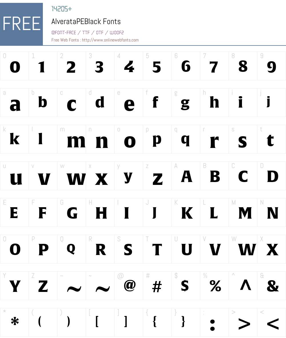 AlverataPEBlack Font Screenshots