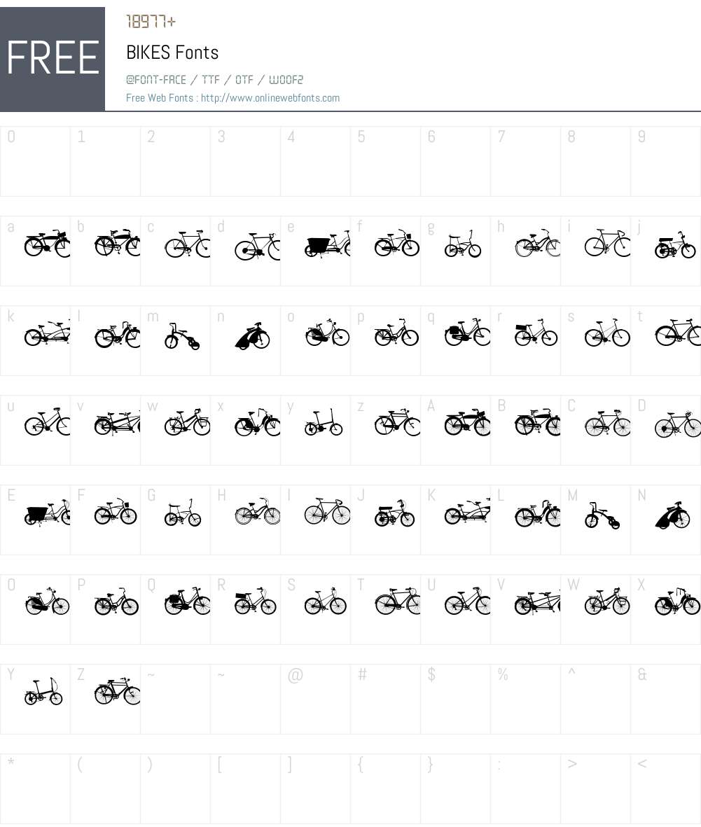 BIKES Font Screenshots