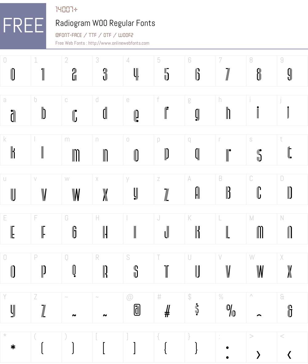 RadiogramW00-Regular Font Screenshots