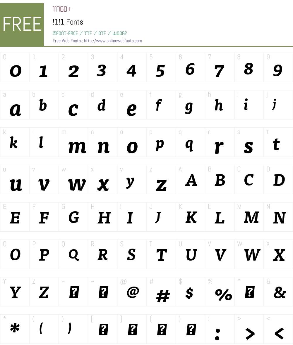 WebFontFont Font Screenshots