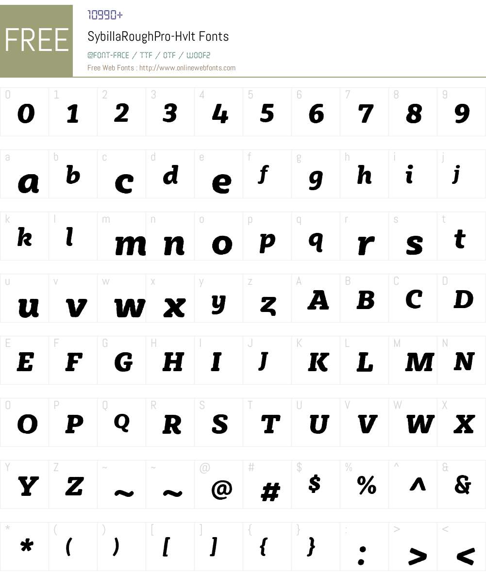 Sybilla Rough Pro Hv Font Screenshots