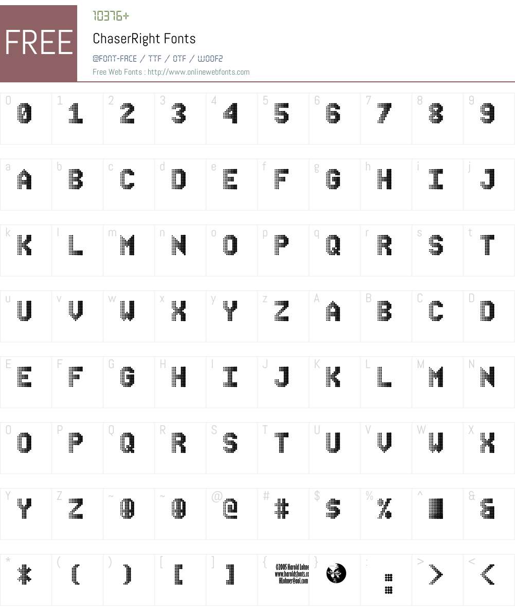 ChaserRight Font Screenshots