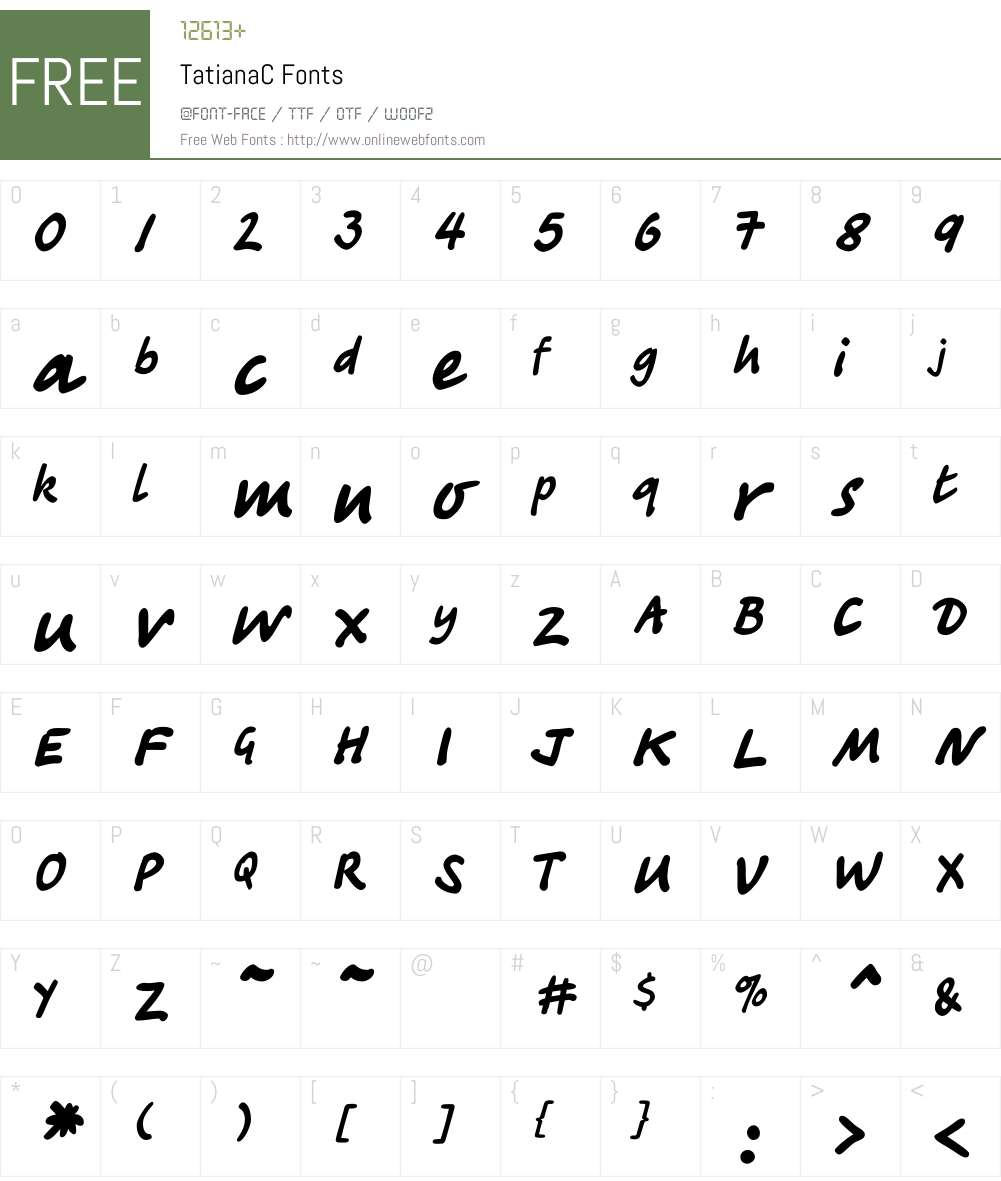 TatianaC Font Screenshots