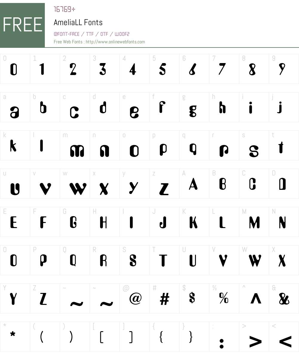 AmeliaLL Font Screenshots