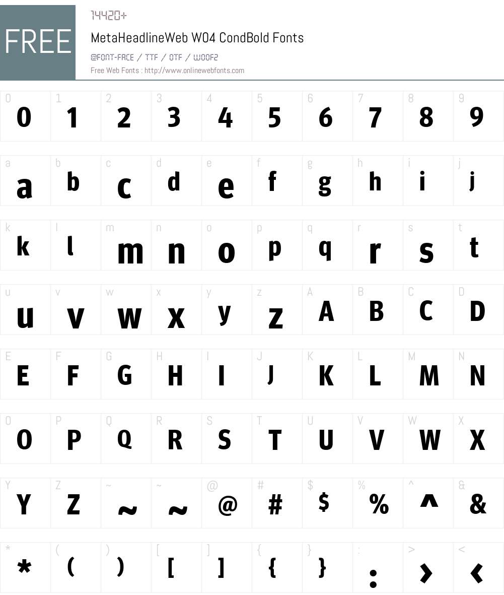FF Meta Headline Font Screenshots