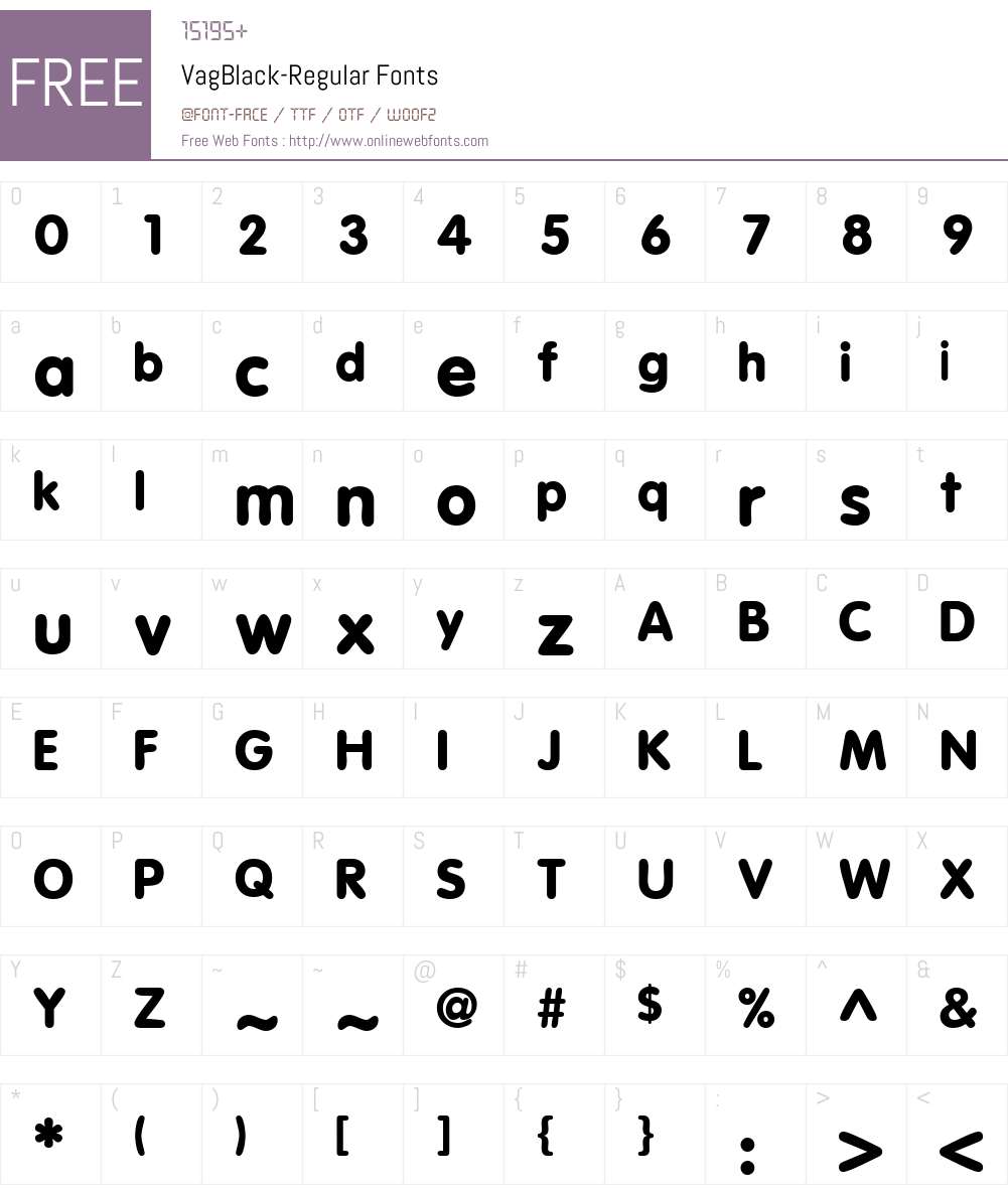 VagBlack Font Screenshots