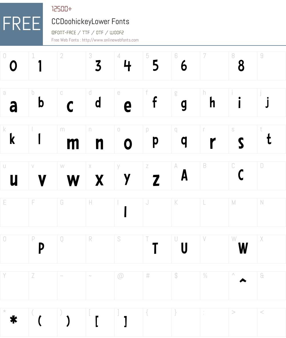 CCDoohickeyLower Font Screenshots
