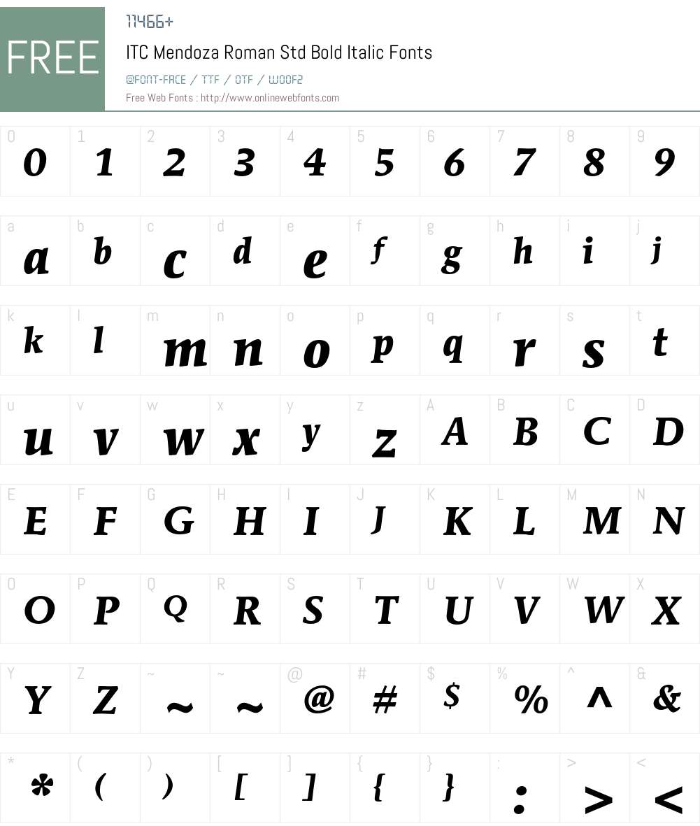 ITC Mendoza Roman Std Font Screenshots