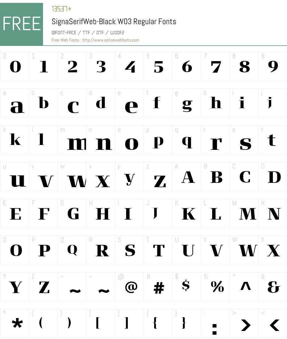 FF Signa Serif Font Screenshots
