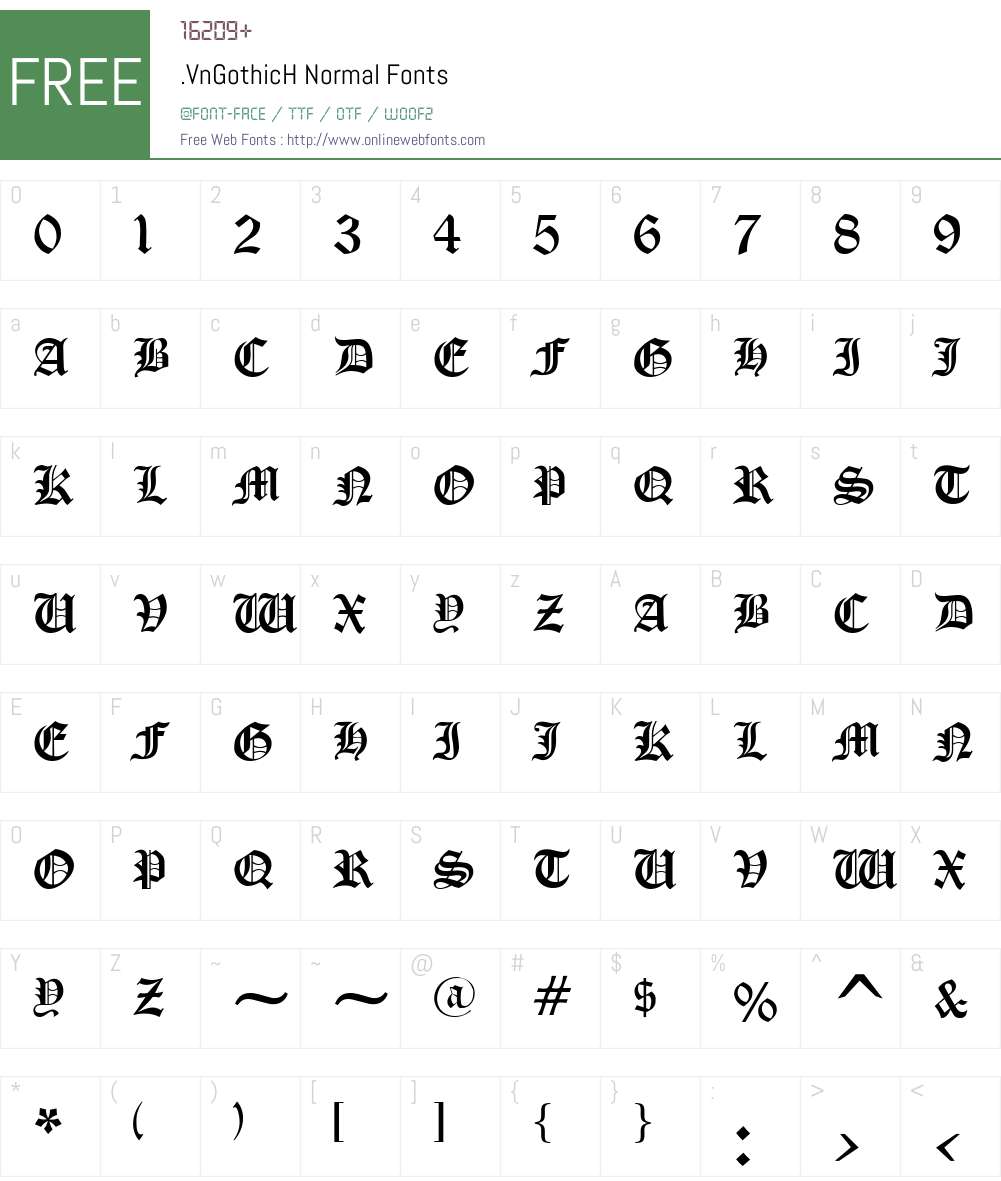 .VnGothicH Font Screenshots