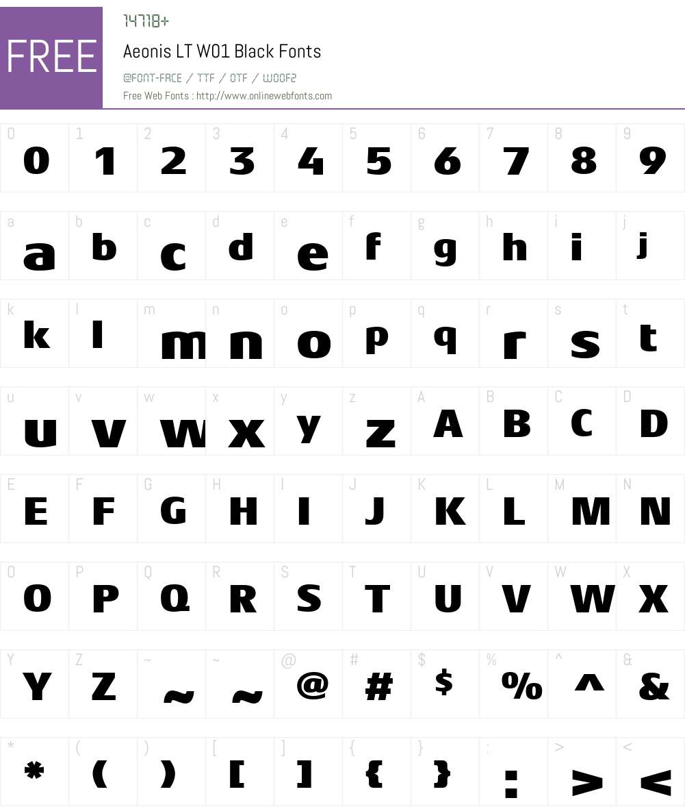 AeonisLTW01-Black Font Screenshots