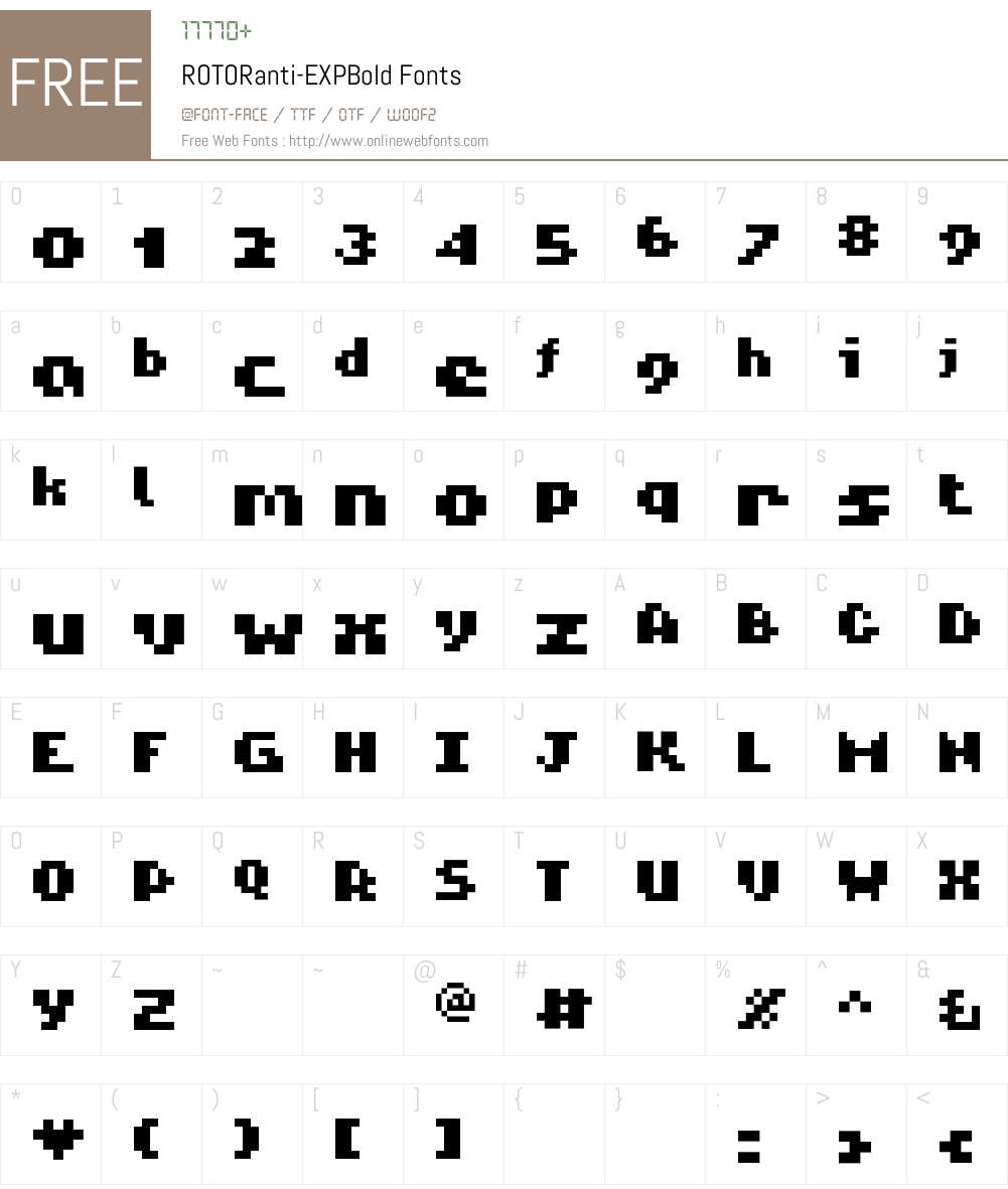 ROTORanti Font Screenshots
