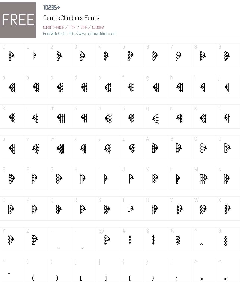 CentreClimbers Font Screenshots