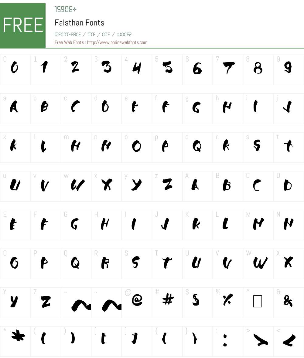 Falsthan Font Screenshots